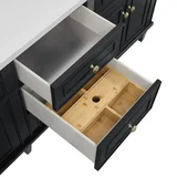 Lorelai 72" Double Vanity, Black Onyx, w/ 3 CM Tajnar Eclos Top w/FreePower Wireless Charger