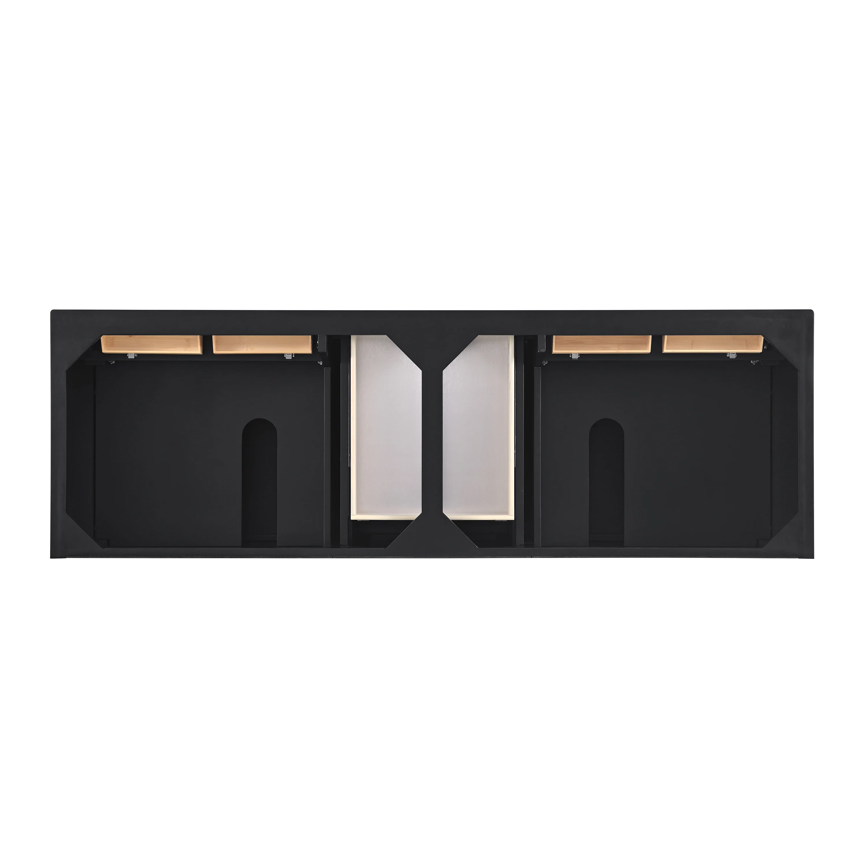 Lorelai 72" Double Vanity, Black Onyx, w/ 3 CM Tajnar Eclos Top w/FreePower Wireless Charger