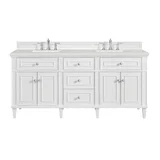 Lorelai 72" Double Vanity, Bright White w/ 3 CM Lime Delight Silestone Top
