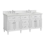 Lorelai 72" Double Vanity, Bright White w/ 3 CM Lime Delight Silestone Top
