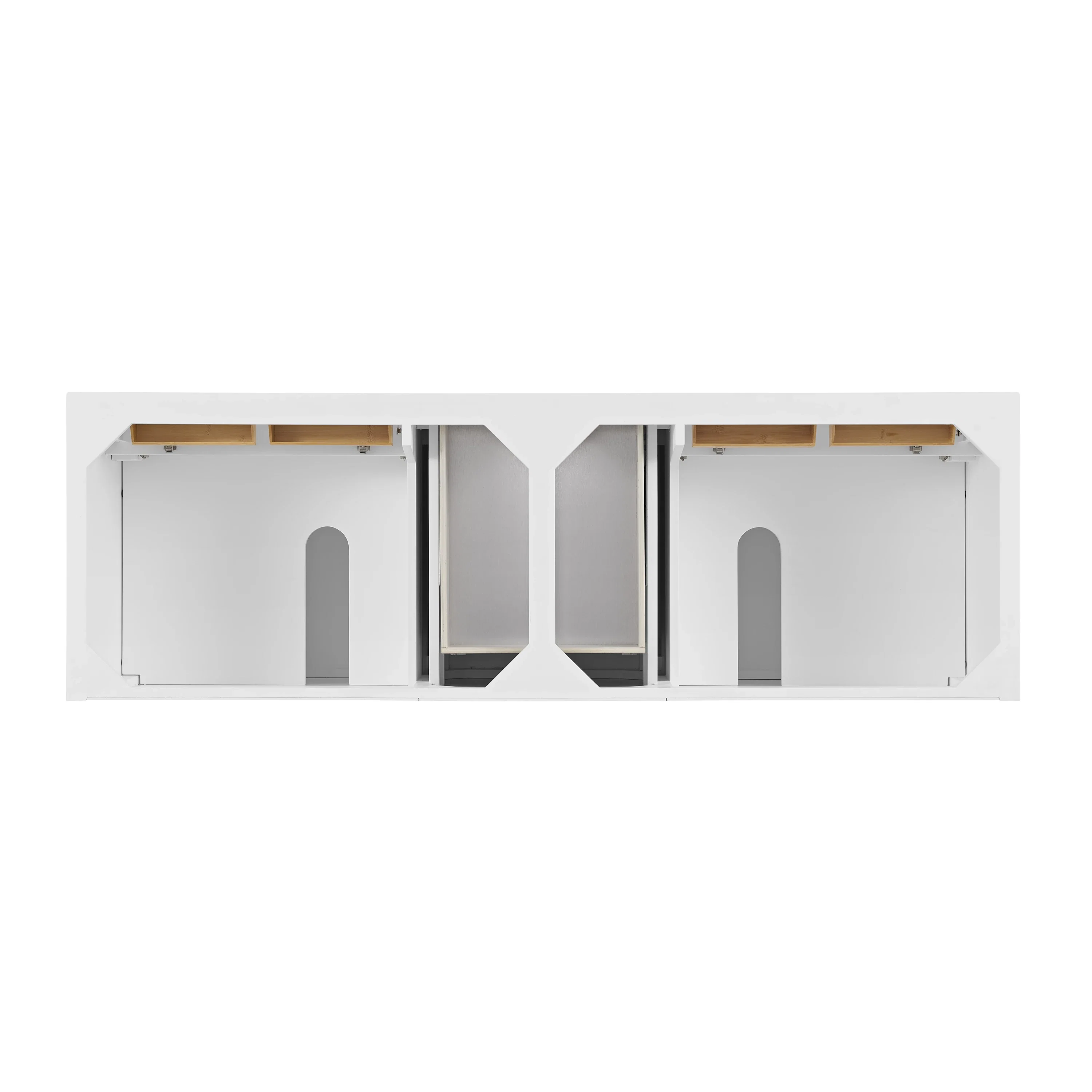 Lorelai 72" Double Vanity, Bright White w/ 3 CM Parisien Bleu Silestone Top