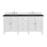 Lorelai 72" Double Vanity, Bright White, w/ 3 CM Phantome Eclos Top