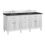 Lorelai 72" Double Vanity, Bright White, w/ 3 CM Phantome Eclos Top