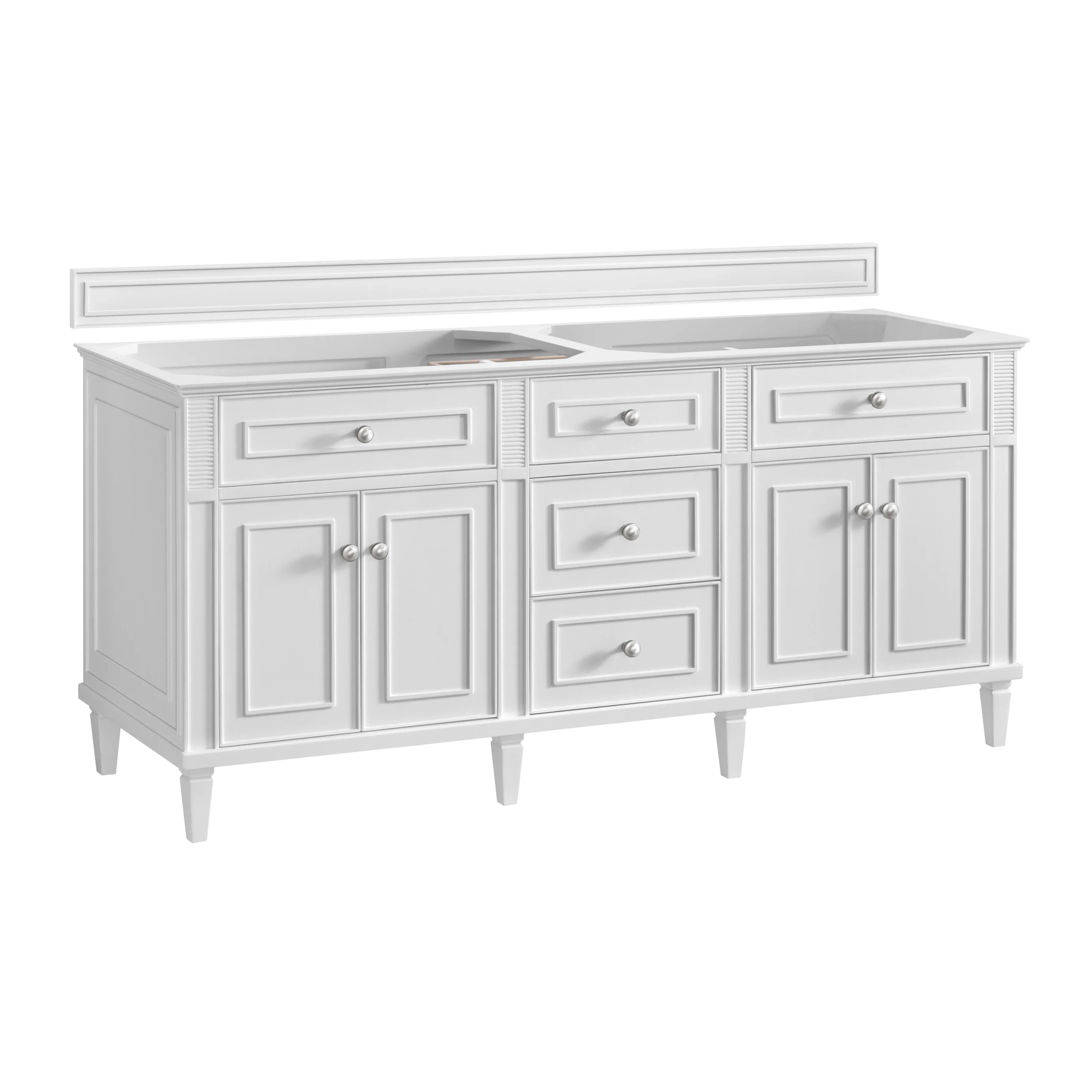 Lorelai 72" Double Vanity, Bright White, w/ 3 CM Phantome Eclos Top