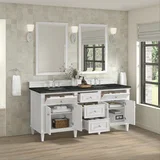 Lorelai 72" Double Vanity, Bright White, w/ 3 CM Phantome Eclos Top