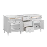 Lorelai 72" Double Vanity, Bright White w/ 3 CM White Zeus Silestone Top