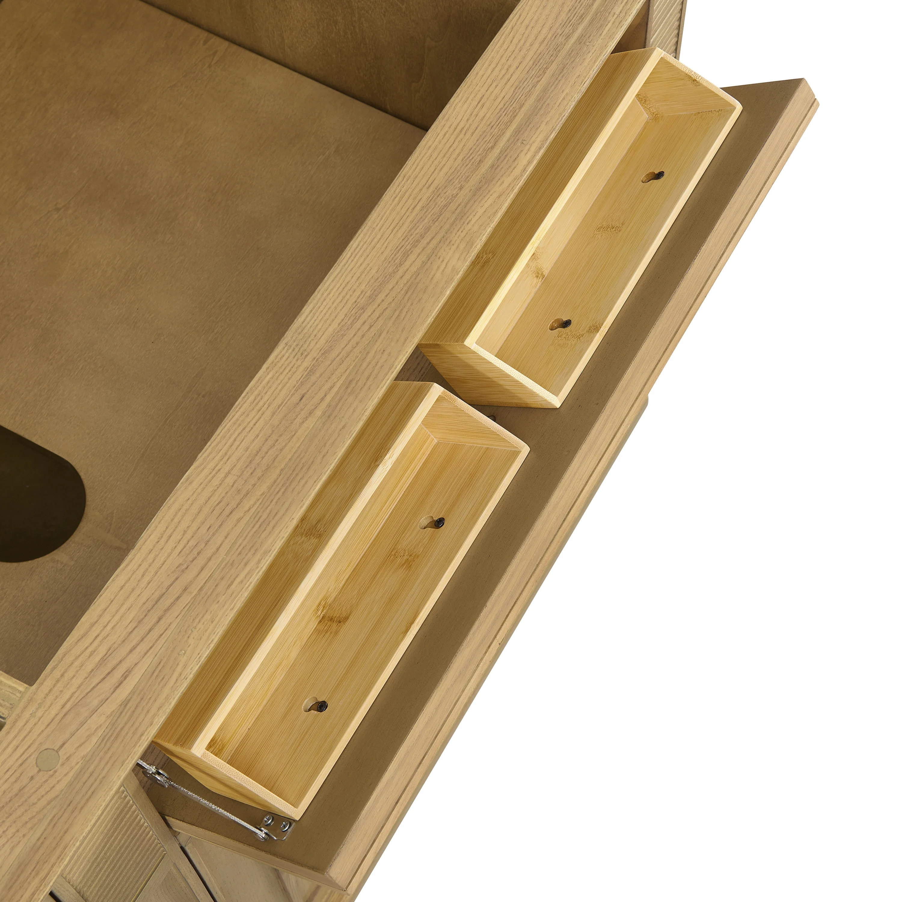 Lorelai 72" Double Vanity, Light Natural Oak w/ 3 CM Lime Delight Silestone Top