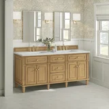 Lorelai 72" Double Vanity, Light Natural Oak w/ 3 CM Lime Delight Silestone Top