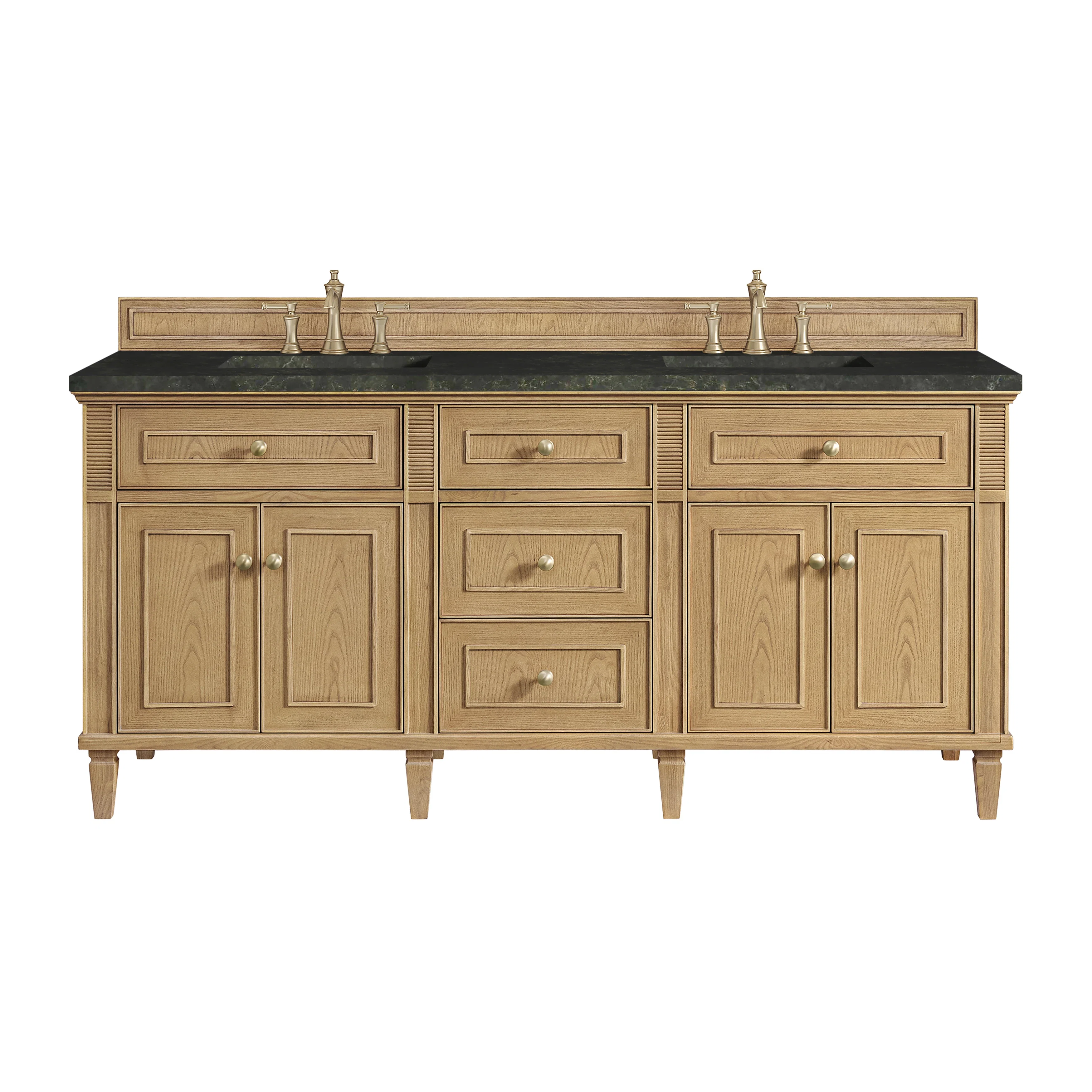 Lorelai 72" Double Vanity, Light Natural Oak, w/ 3 CM Phantome Eclos Top