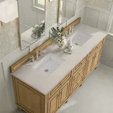 Lorelai 72" Double Vanity, Light Natural Oak, w/ 3 CM Siberian Silestone Top