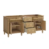 Lorelai 72" Double Vanity, Light Natural Oak w/ 3 CM White Zeus Silestone Top