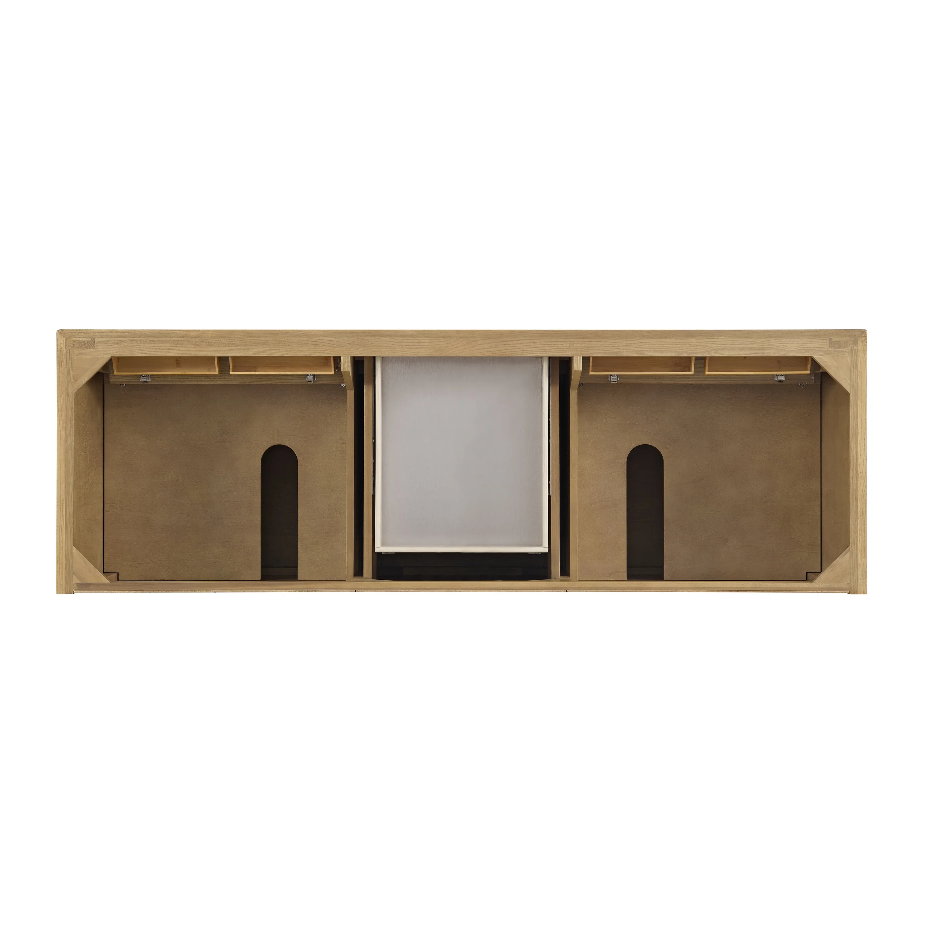Lorelai 72" Double Vanity, Light Natural Oak w/ 3 CM Ethereal Noctis Silestone Top w/FreePower Wireless Charger