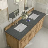Lorelai 72" Double Vanity, Light Natural Oak w/ 3 CM Parisien Bleu Silestone Top w/FreePower Wireless Charger
