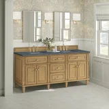 Lorelai 72" Double Vanity, Light Natural Oak w/ 3 CM Parisien Bleu Silestone Top w/FreePower Wireless Charger