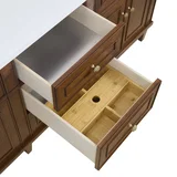 Lorelai 72"Double Vanity, Mid-Century Walnut w/ 3 CM Charcoal Soapstone Silestone Top