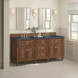 Lorelai 72"Double Vanity, Mid-Century Walnut w/ 3 CM Charcoal Soapstone Silestone Top