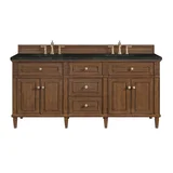 Lorelai 72" Double Vanity, Mid-Century Walnut, w/ 3 CM Phantome Eclos Top