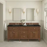 Lorelai 72" Double Vanity, Mid-Century Walnut, w/ 3 CM Phantome Eclos Top