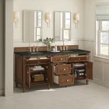 Lorelai 72" Double Vanity, Mid-Century Walnut, w/ 3 CM Phantome Eclos Top