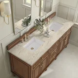 Lorelai 72" Double Vanity, Mid-Century Walnut, w/ 3 CM Tajnar Eclos Top