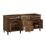 Lorelai 72"Double Vanity, Mid-Century Walnut w/ 3 CM White Zeus Silestone Top