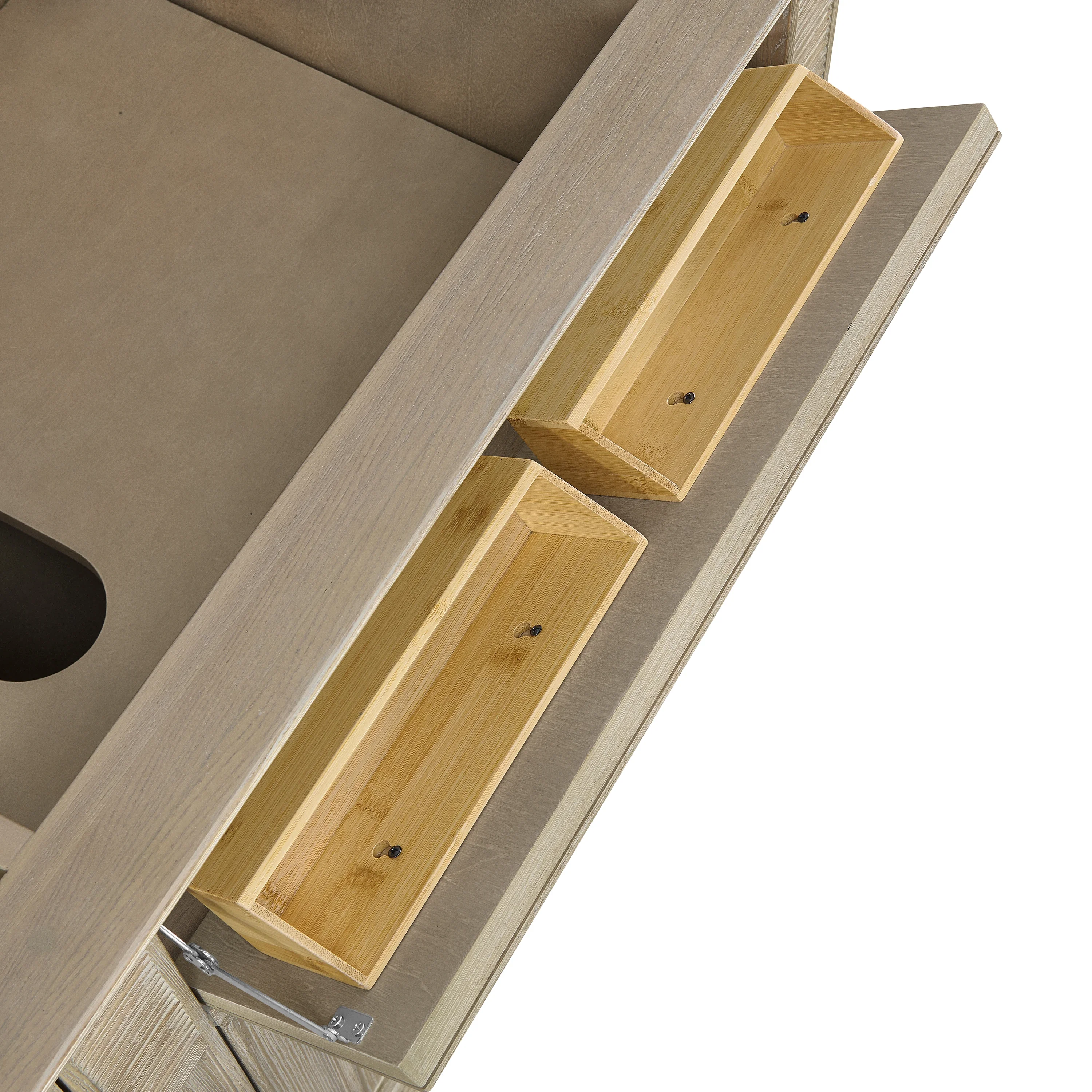 Lorelai 72" Double Vanity, Whitewashed Oak w/ 3 CM Ethereal Noctis Silestone Top