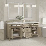 Lorelai 72" Double Vanity, Whitewashed Oak w/ 3 CM Lime Delight Silestone Top