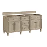 Lorelai 72" Double Vanity, Whitewashed Oak w/ 3 CM Parisien Bleu Silestone Top