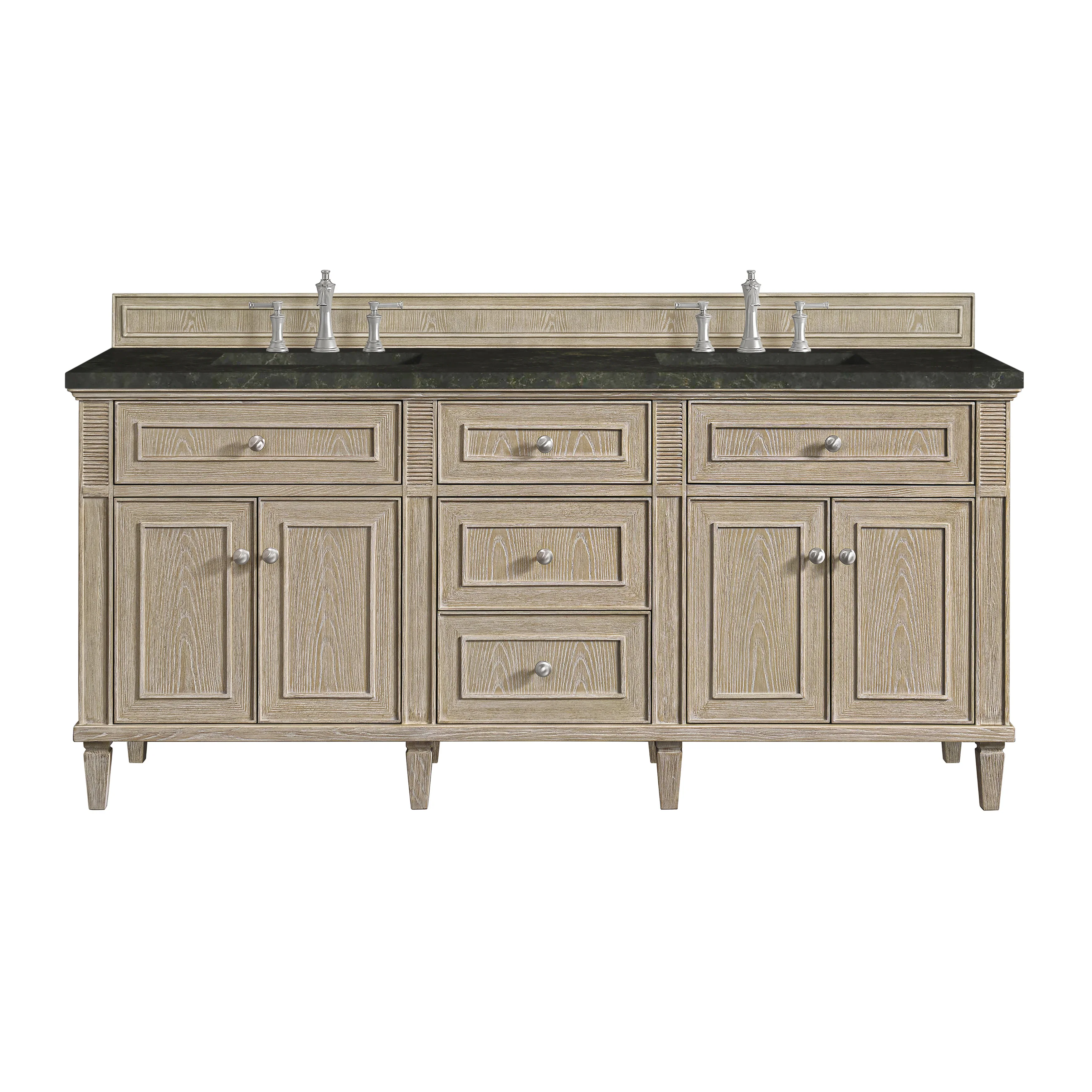 Lorelai 72" Double Vanity, Whitewashed Oak, w/ 3 CM Phantome Eclos Top