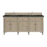 Lorelai 72" Double Vanity, Whitewashed Oak, w/ 3 CM Phantome Eclos Top
