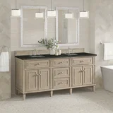 Lorelai 72" Double Vanity, Whitewashed Oak, w/ 3 CM Phantome Eclos Top