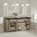 Lorelai 72" Double Vanity, Whitewashed Oak, w/ 3 CM Phantome Eclos Top