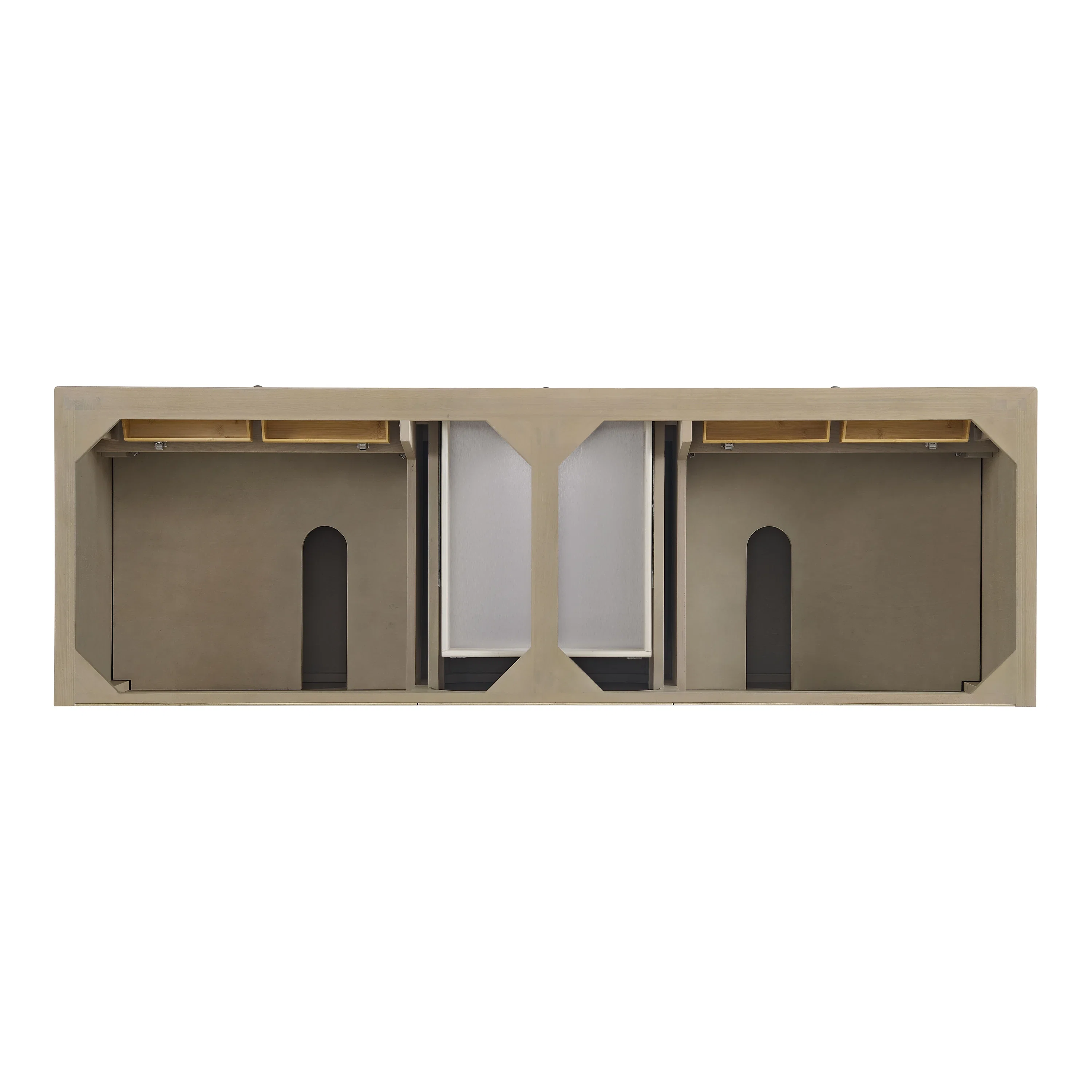 Lorelai 72" Double Vanity, Whitewashed Oak w/ 3 CM White Zeus Silestone Top