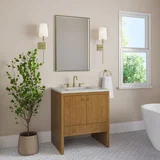 Hudson 30" Single Vanity, Honey Oak w/ 3 CM Lime Delight Silestone Top