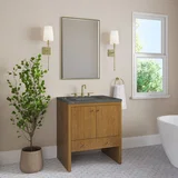 Hudson 30" Single Vanity, Honey Oak w/ 3 CM Parisien Bleu Silestone Top