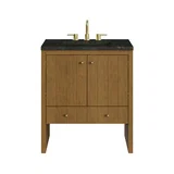 Hudson 30" Single Vanity, Honey Oak w/ 3 CM Phantome Eclos Top