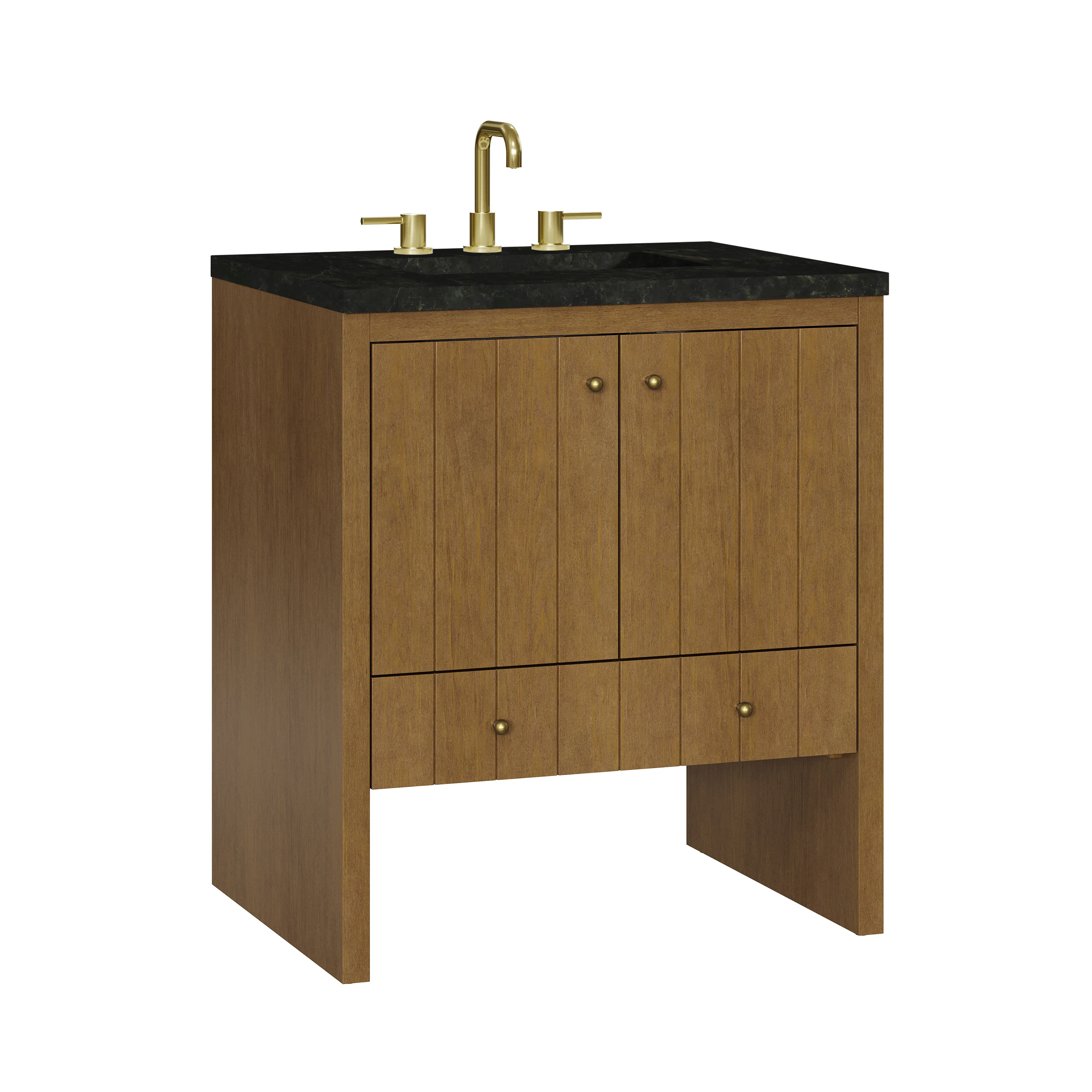 Hudson 30" Single Vanity, Honey Oak w/ 3 CM Phantome Eclos Top