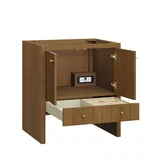 Hudson 30" Single Vanity, Honey Oak w/ 3 CM Siberian Silestone Top