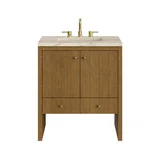 Hudson 30" Single Vanity, Honey Oak w/ 3 CM Tajnar Eclos Top