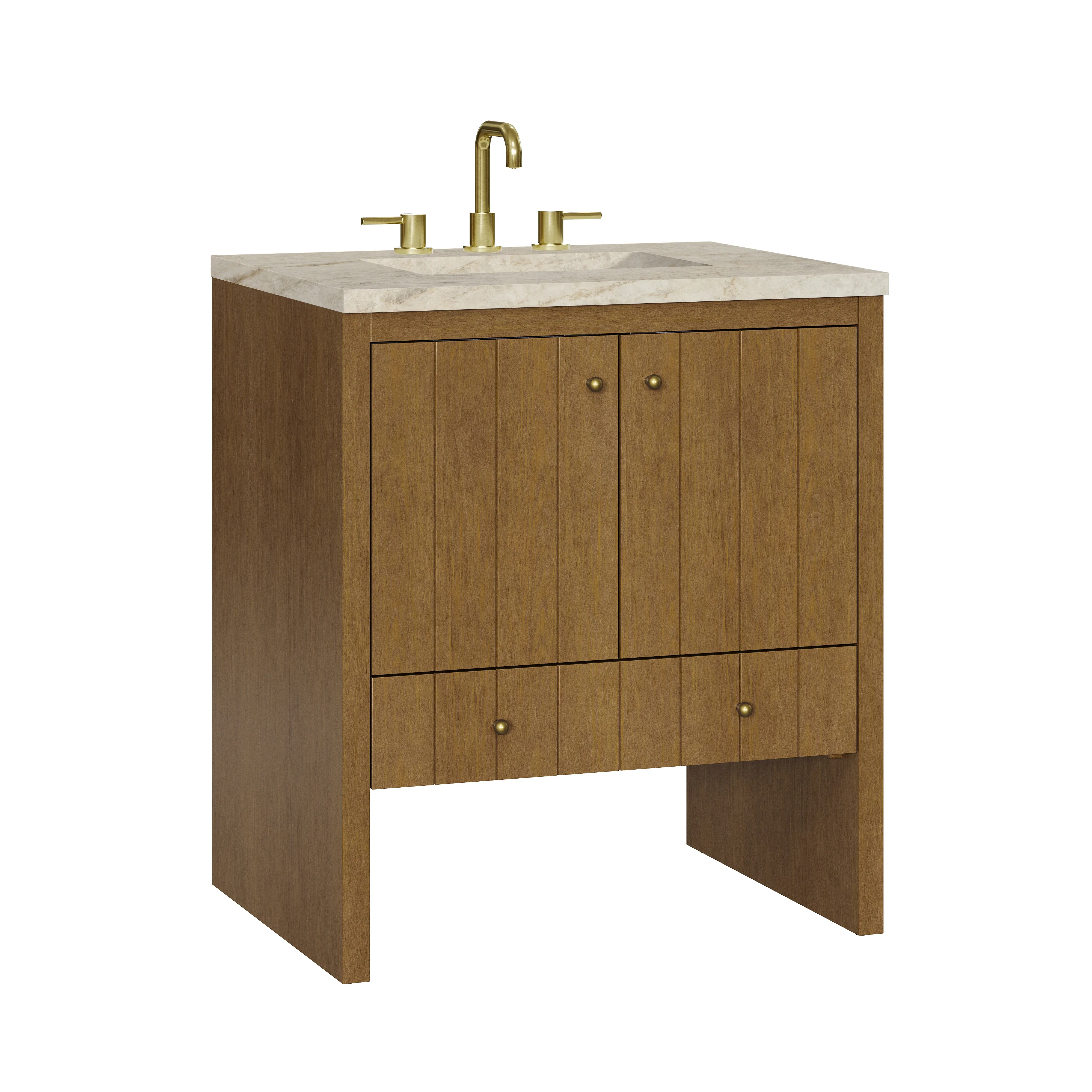 Hudson 30" Single Vanity, Honey Oak w/ 3 CM Tajnar Eclos Top