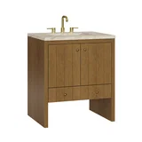 Hudson 30" Single Vanity, Honey Oak w/ 3 CM Tajnar Eclos Top