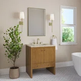 Hudson 30" Single Vanity, Honey Oak w/ 3 CM Tajnar Eclos Top