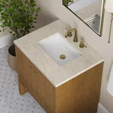 Hudson 30" Single Vanity, Honey Oak w/ 3 CM Tajnar Eclos Top