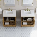 Hudson 30" Single Vanity, Honey Oak w/ 3 CM White Zeus Silestone Top
