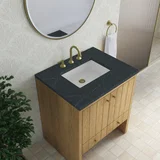 Hudson 30" Single Vanity, Light Natural Oak w/ 3 CM Charcoal Soapstone Silestone Top