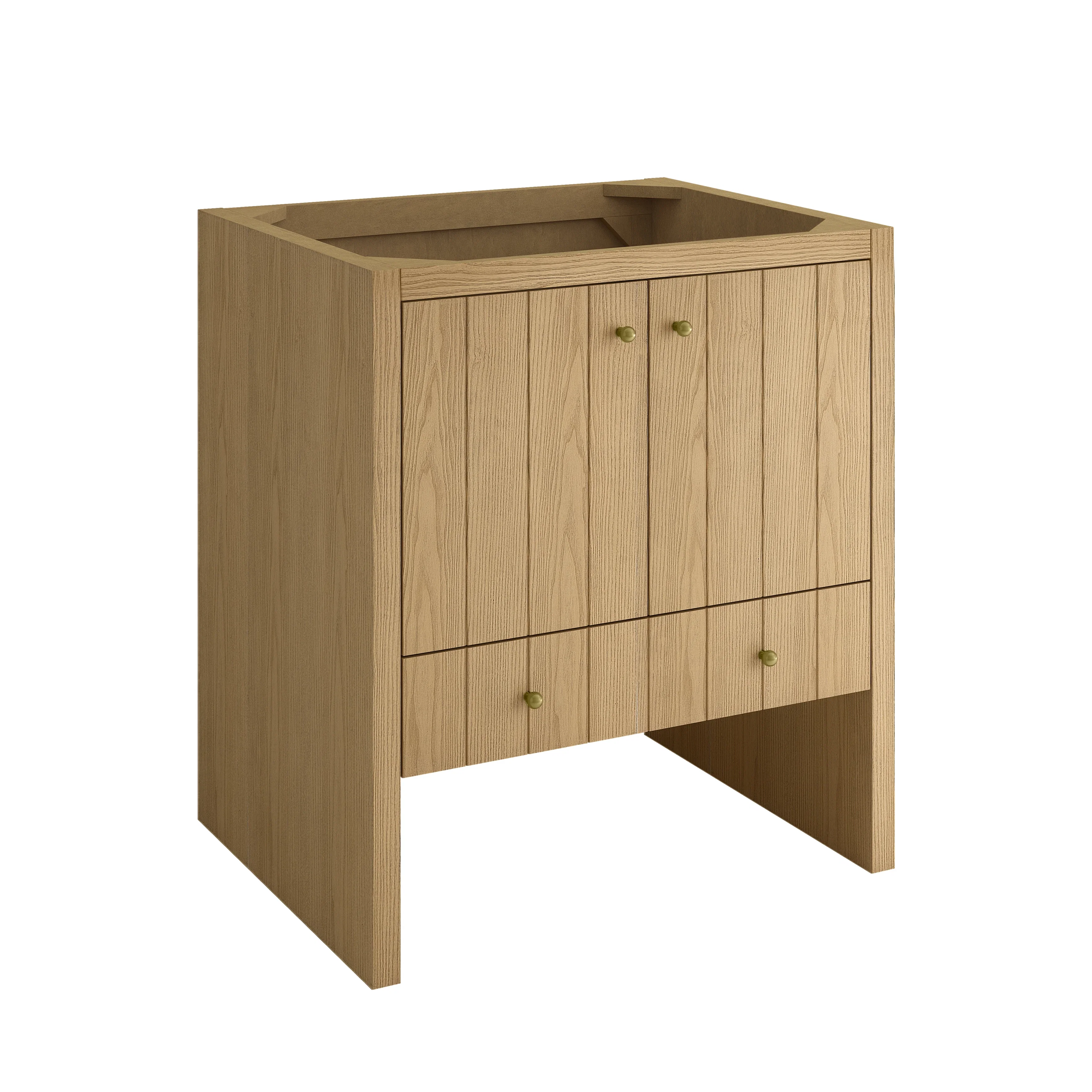 Hudson 30" Single Vanity, Light Natural Oak w/ 3 CM Eternal Jasmine Pearl Silestone Top