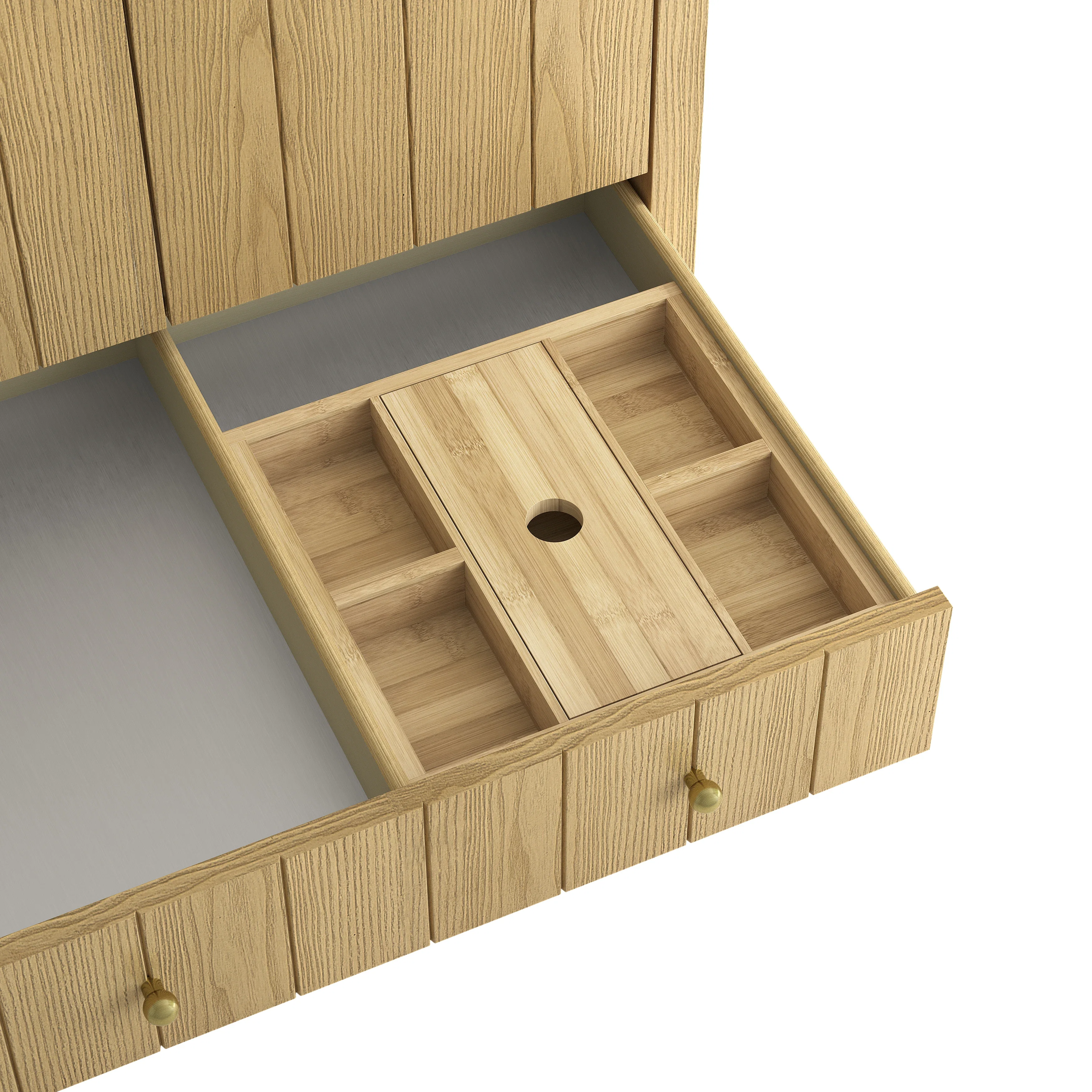 Hudson 30" Single Vanity, Light Natural Oak w/ 3 CM Ethereal Noctis Silestone Top