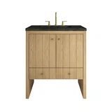 Hudson 30" Single Vanity, Light Natural Oak w/ 3 CM Phantome Eclos Top