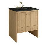 Hudson 30" Single Vanity, Light Natural Oak w/ 3 CM Phantome Eclos Top