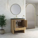 Hudson 30" Single Vanity, Light Natural Oak w/ 3 CM Phantome Eclos Top